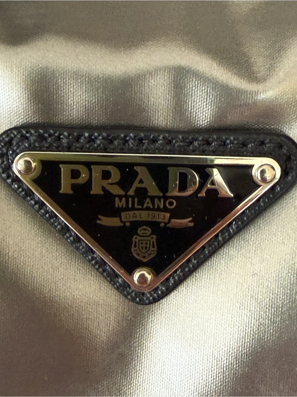 Prada Tessuto Metallic Technical Tote